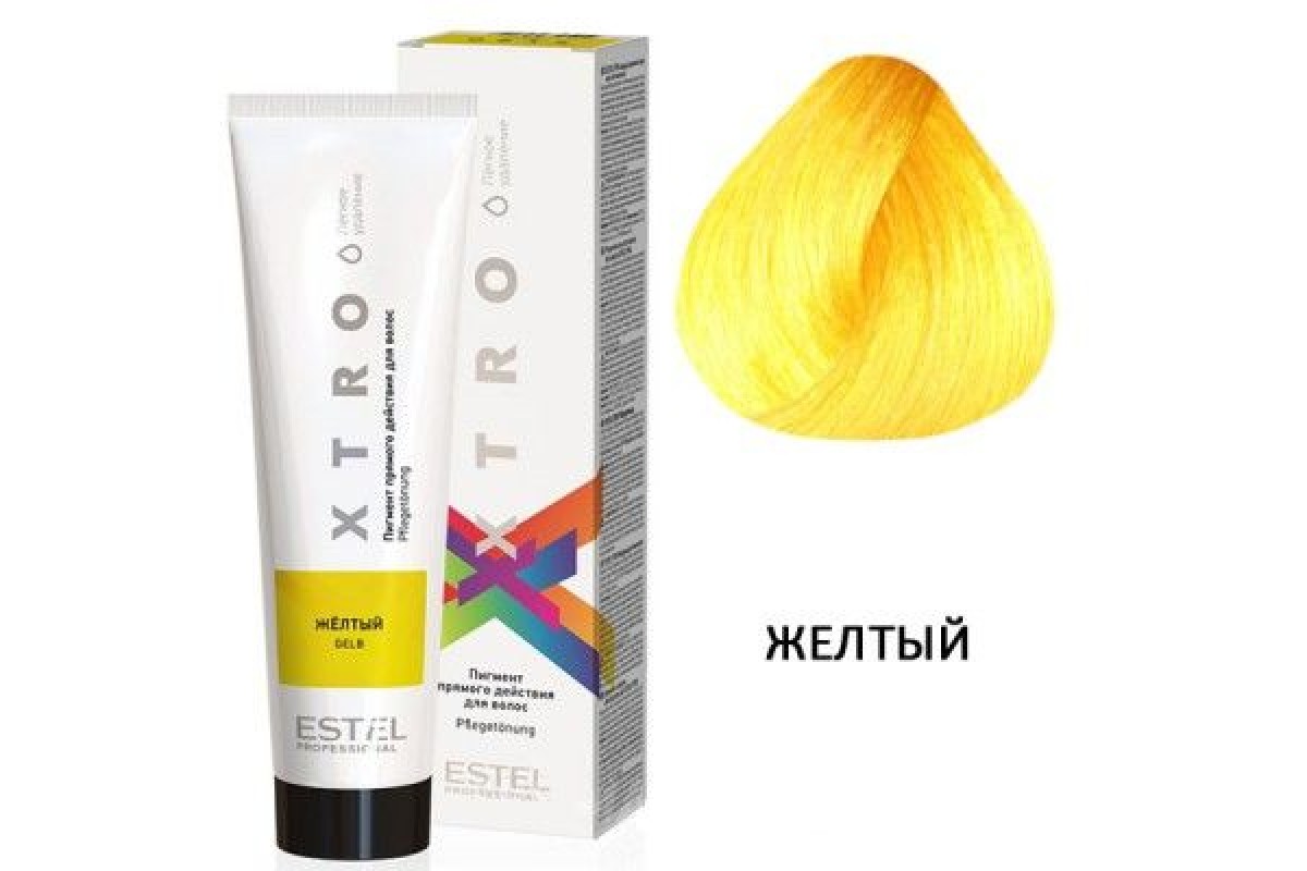 Желтая краска для волос. Estel professional XTRO пигмент прямого действия для волос желтый 100 мл. Пигмент прямого действия для волос XTRO White желтый, 100 мл. Эстель XTRO желтый. Estel XTRO White пигмент прямого действия для волос желтый,100 мл.